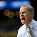 Michigan head coach John Beilein screams at a referee in the first half of the game against Virginia Commonwealth on Saturday, March 23. Daniel Brenner I AnnArbor.com